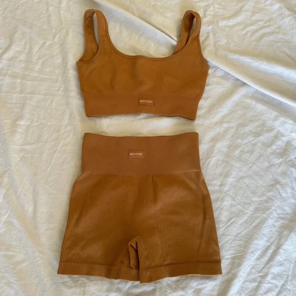 Bo+Tee Brown Ribbed Two-Piece Set - Picture 5 of 5